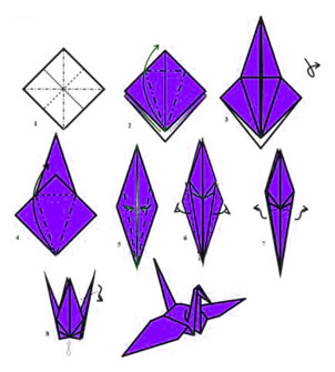 Diagrama de origami do Tsuru