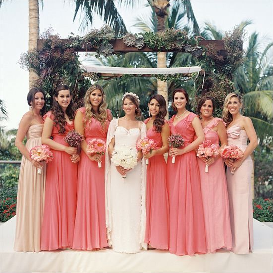 coral bridesmaid dresses | Fab Mood - Wedding Colours, Wedding Themes, Wedding colour palettes: 