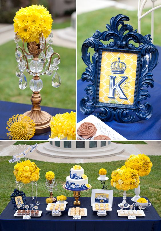 navy and yellow bridal shower party inspired by the royal wedding of Kate and William. free printables!!! #diy: 