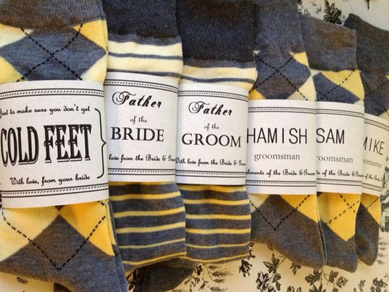 Solid Grey w/ Yellow toe Groomsmen Socks & by CUTEnCRAFTYshop, $6.00: 