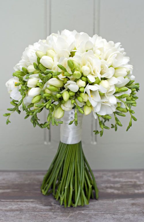 Freesia wedding flower bouquet, bridal bouquet, wedding flowers, add pic source on comment and we will update it. www.myfloweraffair.com can create this beautiful wedding flower look.: 